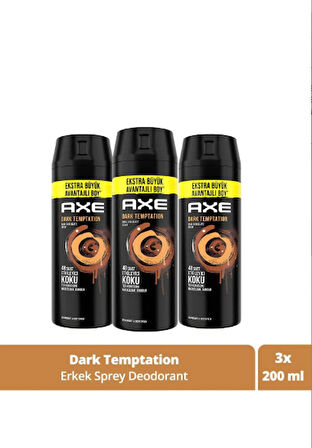 Axe Erkek Sprey Deodorant Dark Temptation 200 ml X3