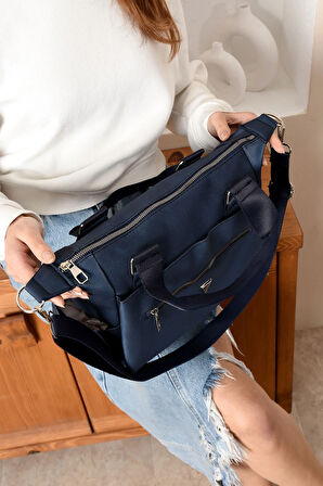 Kadın Kolon Askılı Elden Tutmalı Çok Cepli Çanta