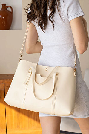 Kadın Çapraz Askılı Kaliteli Deri Büyük Çanta