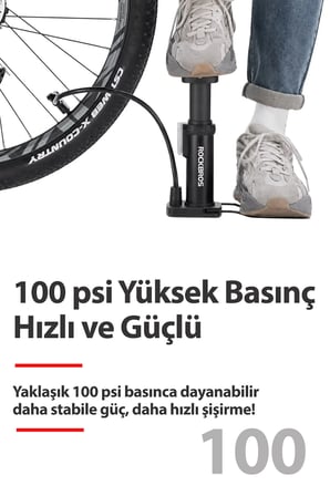100 PSI Çok Amaçlı Yüksek Basınçlı Taşınabilir Ayak Pompası