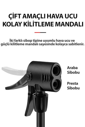 100 PSI Çok Amaçlı Yüksek Basınçlı Taşınabilir Ayak Pompası
