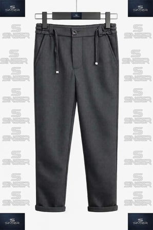 ERKEK Pantolon Bel Lastikli Likralı Paça Katlamalı JGR Stil