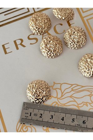 Örgü geçiş detaylı metal gold kaban boy düğme