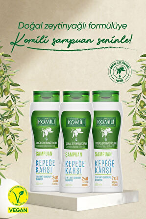 Kepek Karşıtı 2'si 1 Arada Kremli Vegan Şampuan 3'lü Set - 3 X 500 ML