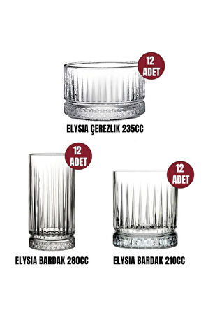 Paşabahçe elysia 36 parça su bardak - meşrubat bardağı ve çerezlik seti takımı
