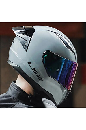 Rapıd 2 Race Nardo Gri  Fullface Motosiklet Kaskı Gökkuşağı Camlı