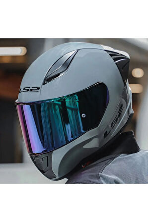 Rapıd 2 Race Nardo Gri  Fullface Motosiklet Kaskı Gökkuşağı Camlı