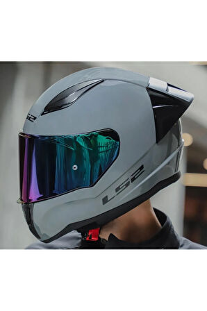 Rapıd 2 Race Nardo Gri  Fullface Motosiklet Kaskı Gökkuşağı Camlı