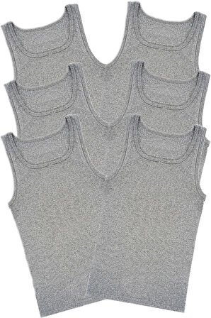 6 Adet Gri Erkek Atlet %100 Pamuk Erkek Penye Atlet