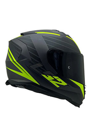 STORM 2 NERVE MAT SİYAH-NEON SARI KASK SİYAH CAM