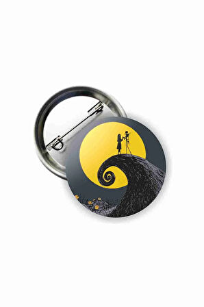 The Nightmare Before Christmas Jack and Sally Y2K Grunge Style Buton Rozet