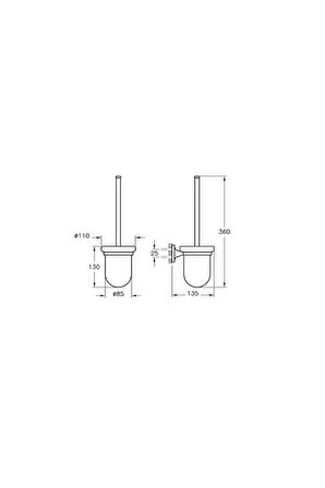 Marin A44948 Tuvalet Fırçalığı, Krom