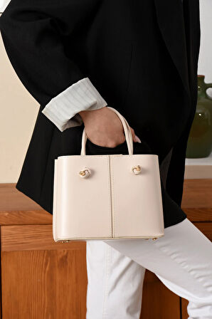 Kadın 3 Bölmeli Kaliteli Şık Çanta Omuzdan Asmalı Elden Tutmalı Askılı