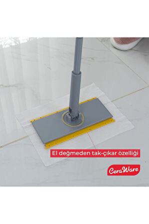 Ceraware Pratica El Değmeden Takıp Çıkarılabilen Mop - Temizlik Bezleri ve Sleepy Havlulara Uyumlu