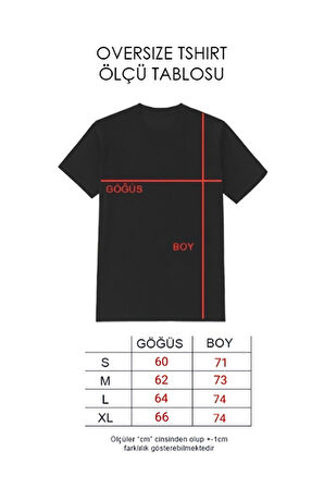 Erkek Big Boss Baskılı Siyah Oversize T-shirt
