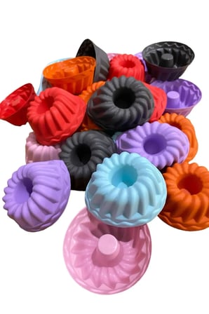 24'lü Yıkanabilir Yanmaz Mini Chef Göbekli Muffin Pişirme Kalıbı, Silikon Kek, Cupcake, Hamur7X3,5cm