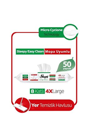 Easy Clean Beyaz Sabun Katkılı Mopa Uyumlu Yer Temizlik Havlusu 50 Yaprak