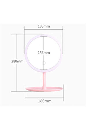 Dokunmatik Led Işıklı Usb Li Yuvarlak Masa Üstü Makyaj Aynası -makyaj Aynası Led