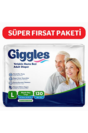 Yetişkin Hasta Bezi Large 30 lu 4 Paket 120 Adet