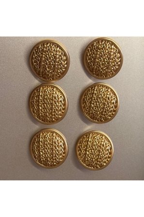 MAT GOLD KAPLAMA 2,5 cm capinda ITALYAN ORGU MODEL METAL DUGME (7adet)