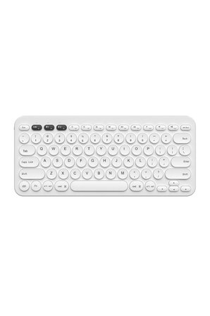 Beyaz Kablosuz Bluetooth Klavye | Tablet Telefon PC Uyumlu Sessiz Yuvarlak Tuşlu Slim Tasarım