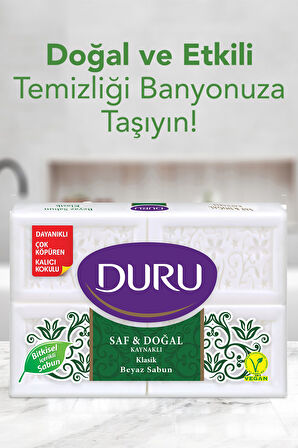 Saf & Doğal Kaynaklı Klasik 16 Adet Beyaz Kalıp Sabun 4x600gr