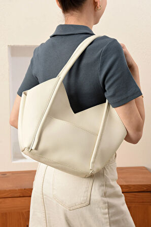 Kadın Şık Tasarımlı Omuz ve Kol Çantası + Yavru Çanta