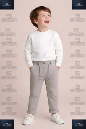 ERKEK Pantolon Bel Lastikli Likralı Paça Katlamalı JGR Stil