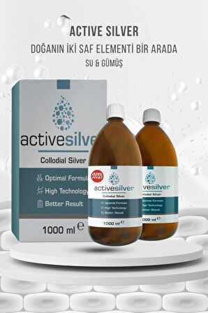 ACTİVE SİLVER Kolloidal Gümüş Suyu 40 ppm 2'Li Set