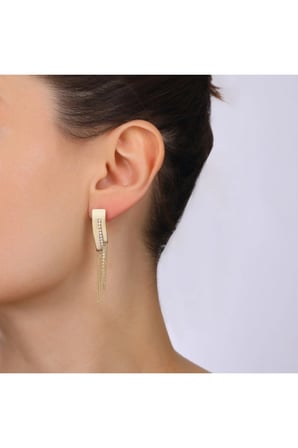 Altın Sallantılı Küpe - 14K
