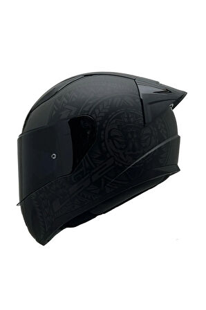 RAPID 2 TAKAROA MAT SİYAH KASK RENKLİ CAM+SPOİLER