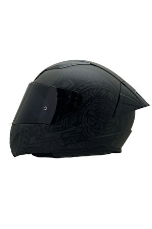 RAPID 2 TAKAROA MAT SİYAH KASK RENKLİ CAM+SPOİLER