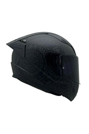 RAPID 2 TAKAROA MAT SİYAH KASK RENKLİ CAM+SPOİLER