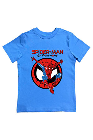 baskılı örümcek adam pamuklu penye kumaş yazlık çocuk tişört