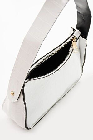 Kadın Kroko Desenli Baget Çanta