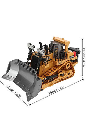 Uzaktan Kumandalı Dozer Buldozer Led ve Sesli Fonksyonel Hareketli İş Makinası