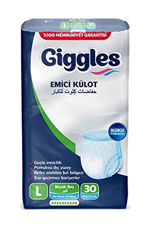 Giggles Yetişkin Emici Külot Bez L Beden 30'lu 4 Paket 120 Adet