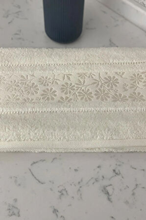 Blossom El-Yüz Havlusu 6 Adet-Krem