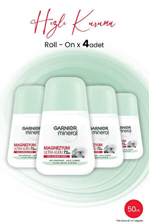 Mineral Magnezyum Ultra Kuru Roll-On 72 Saat x 4 Adet