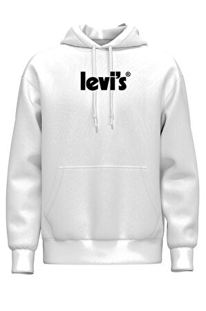 Erkek Beyaz Kapüşonlu Sweatshirt - A2639-0002