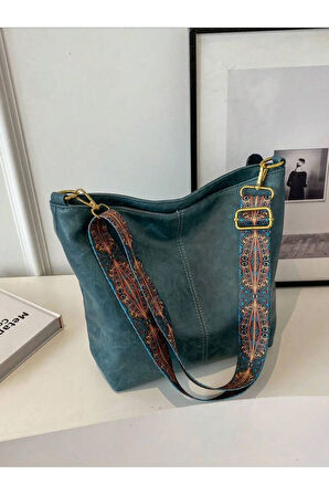Kadınlar için Vintage Crossbody Büyük Kapasiteli Hobo Çanta Moda PU Omuz Çantası