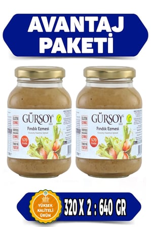 Palm Yağı, Renklendirici Ve Koruyucu Içermeyen Saf Fındık Ezmesi Avantaj Paket 2 Li