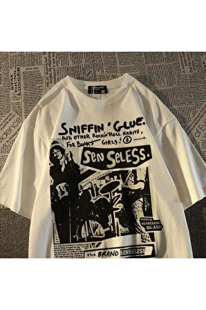Grunge Karikatür Baskılı (unisex) T-shirt