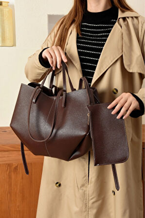 Lüks Cüzdan Hediyeli Büyük Kapasiteli Omuz Çantası