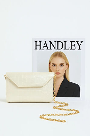 Lüks Kroko Desenli Zincir Askılı Çift Gözlü Omuz Çantası