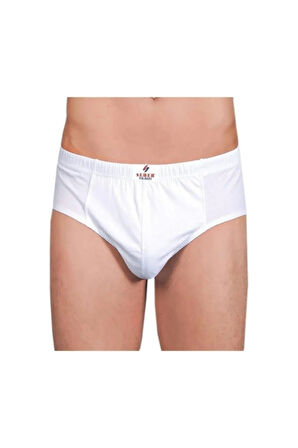 Yıldızı Beyaz 12'li Paket Erkek Slip Külot 0005