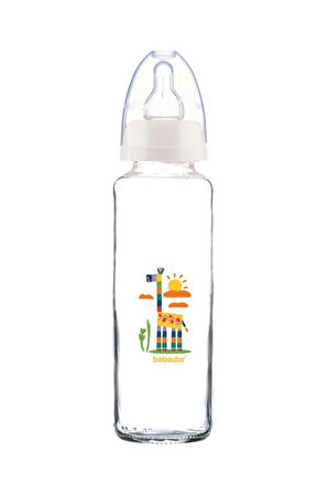 Desenli Cam Biberon Zürafa Dar Ağız 250 ml 31302