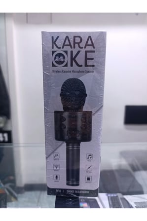 Karaoke Mikrofon Dahili Hoparlörlü Usb Flash Tf Kart Destekli Ses Değiştirme Efektli Çocuk Mikrofonu Siyah