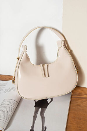 Rugan Özel Gold Metal Kilit Sistemli Askı Boyu Ayarlanabilir Kadın Omuz Çantası