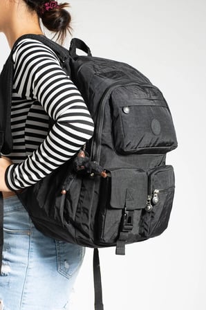 Ultra Hafif Çok Cepli Su Geçirmez Sırt Çantası Unisex Siyah (Model: 571-1K)